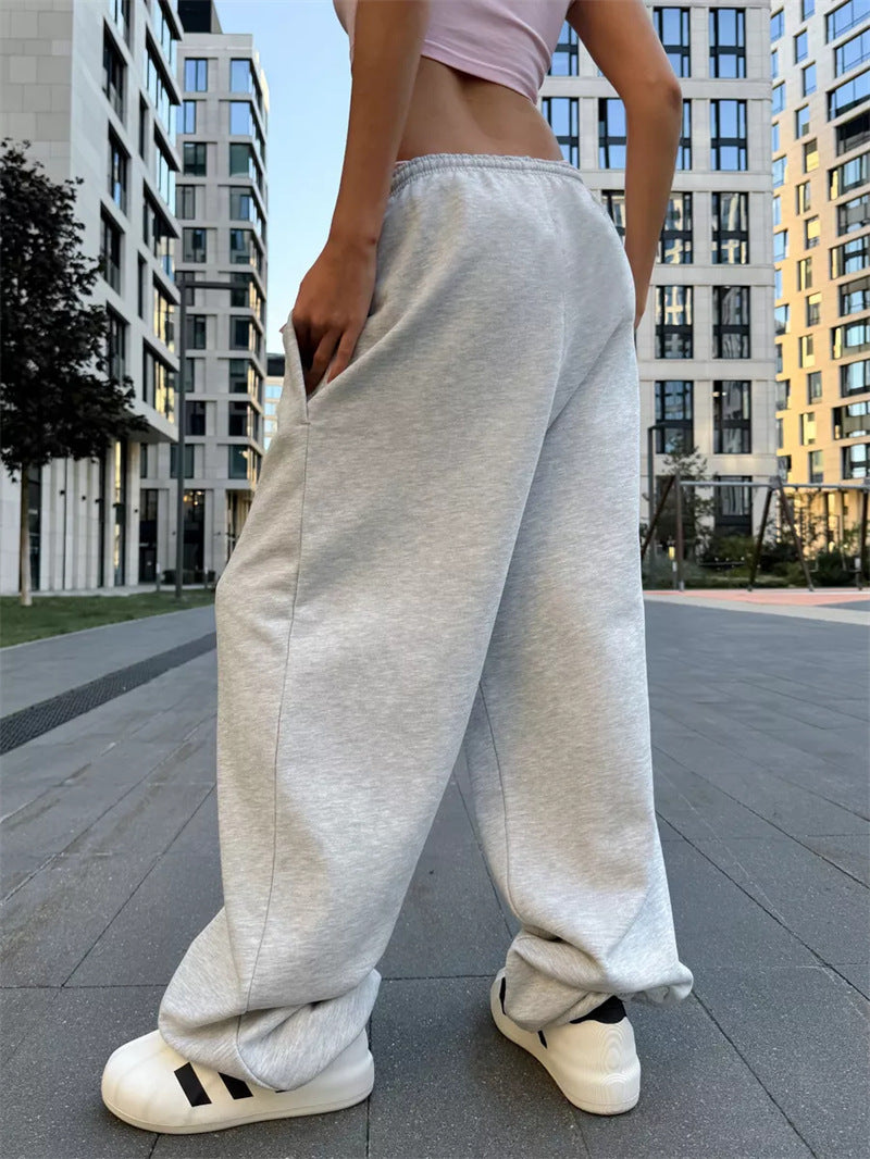 Loose-fitting Drawstring Wide-leg Pants
