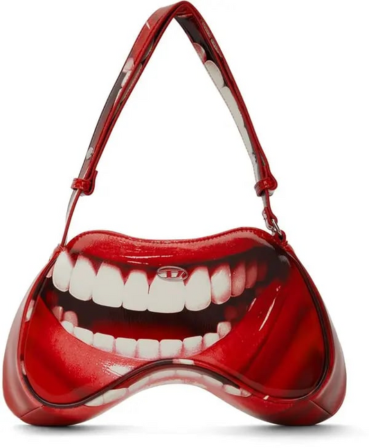 Patent Leather Faux-Print Shoulder Bag