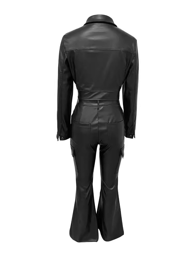 Stylish PU Two-piece Set