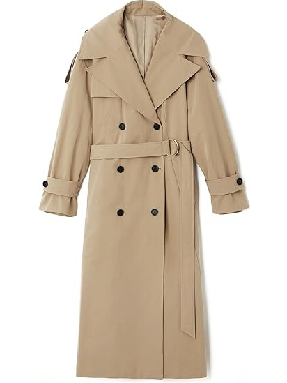Women's Double Breasted Long Trench Coat