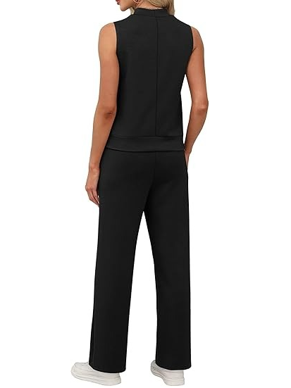 Mock Neck Sleeveless Lounge Sets