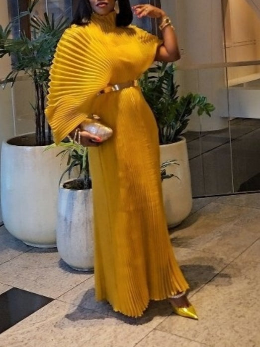 Elegant Pleated Maxi Dress