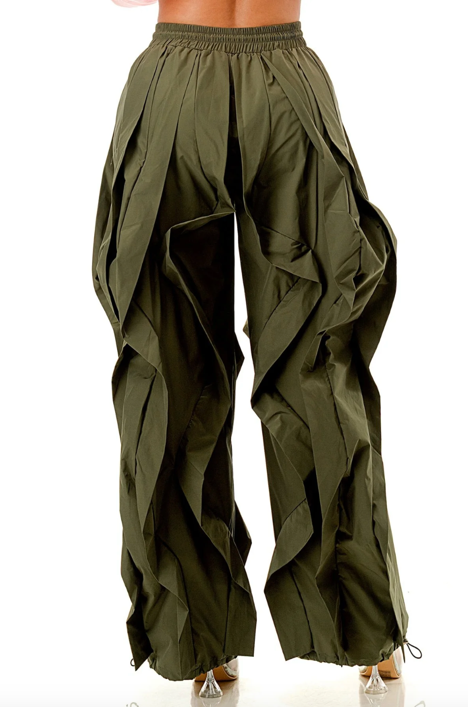 Ruffle Drawstring Elastic Waist Jogger Pants