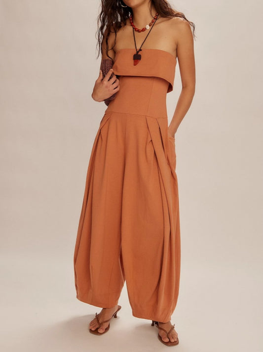 Bustier Top Wide Leg Jumpsuit