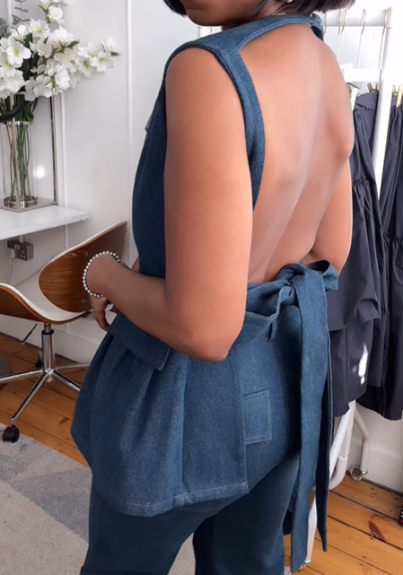 The Stylish Backless Denim Top