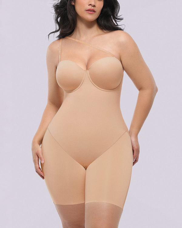 Mid Thigh Bodysuit With Detachable Straps