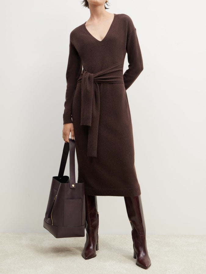 Long Sleeve Wool Blend Sweater Dress