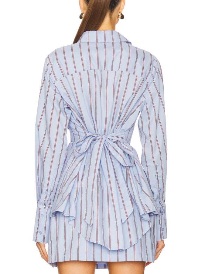 Striped Shirt And Short Skirt Two-piece Set