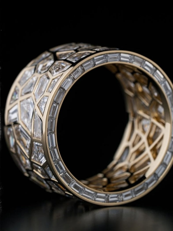 Diamond-shaped Diamond Ring