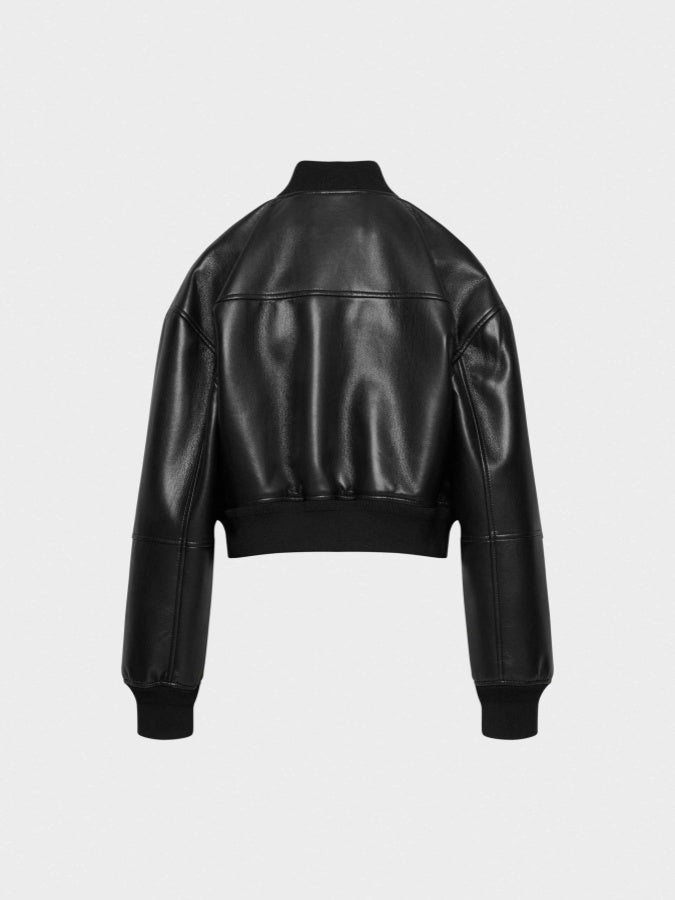 Casual Leather Bomber Jacket