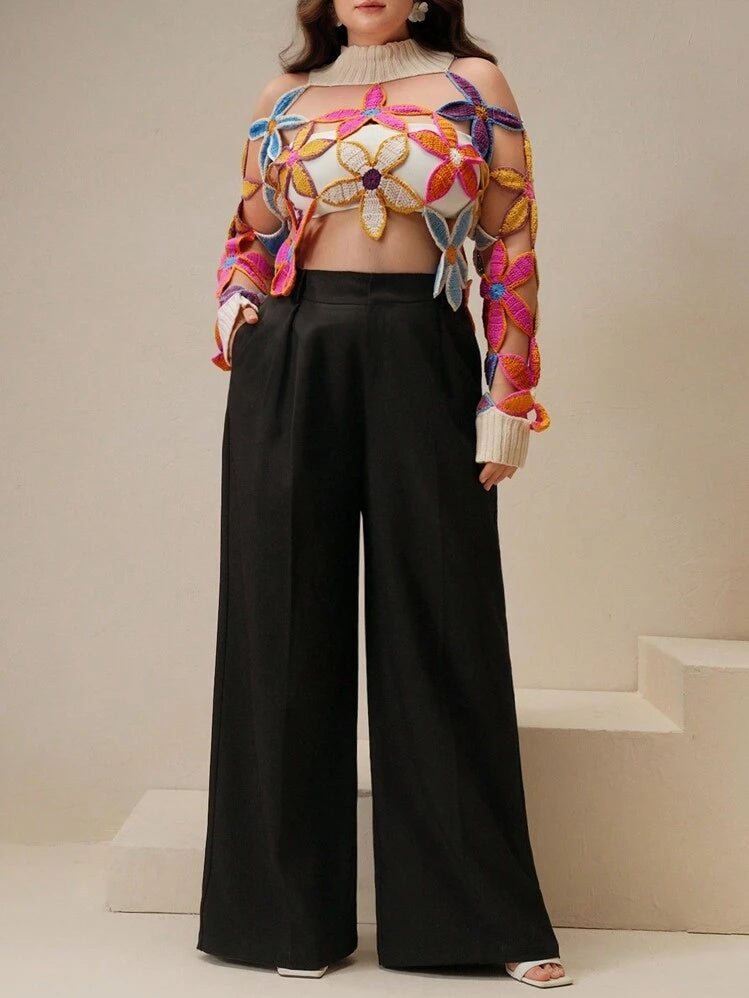 Sexy Hollow Out Crochet Knit Sweater