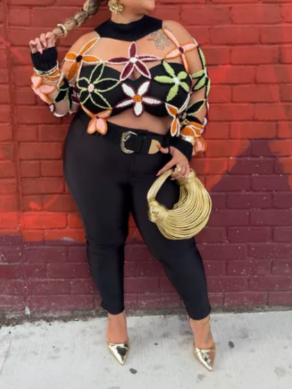 Sexy Hollow Out Crochet Knit Sweater