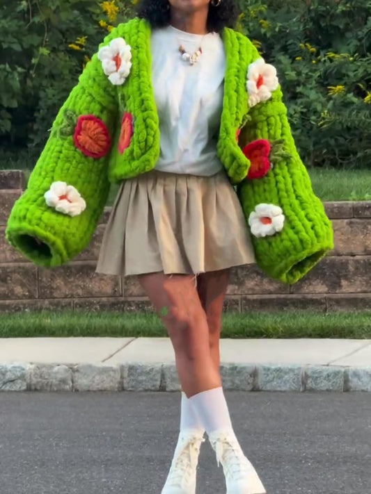 Sunflower Knitted Cardigan Sweater