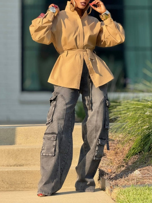 Stand Collar Shirt Jacket