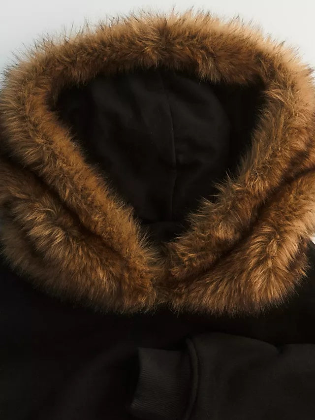 Furry Hooded Sweatshirt