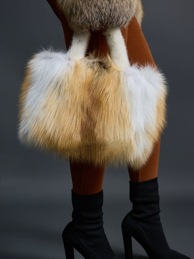 Faux Fox Fur Handbag