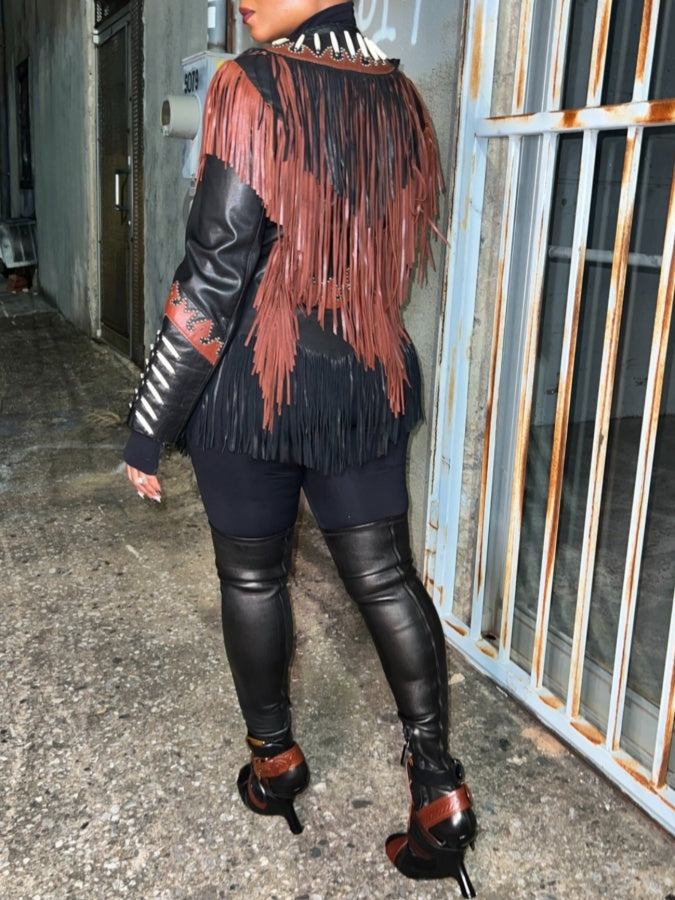 Leather Fringe Jacket