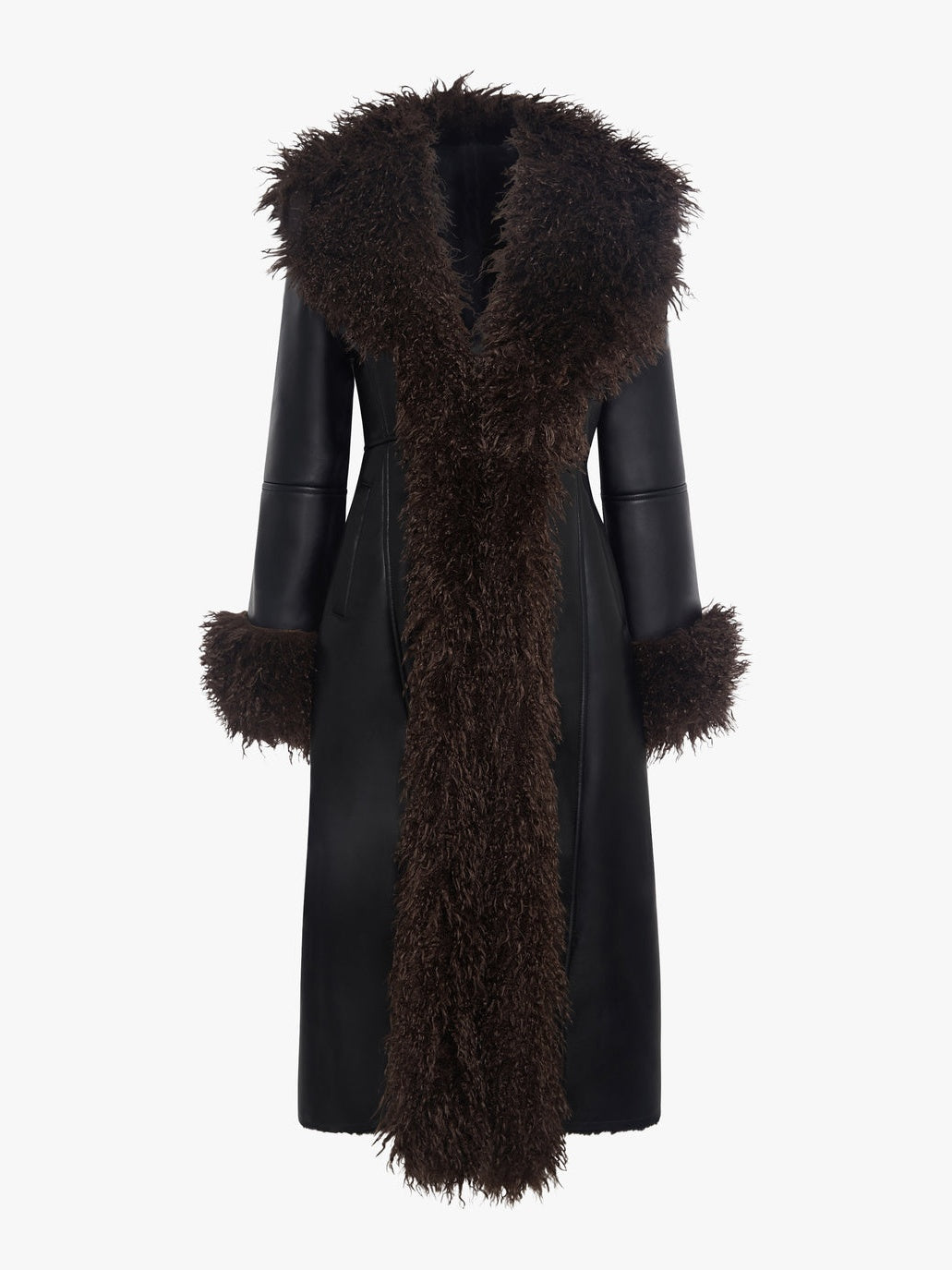 Faux Leather Fur Coat