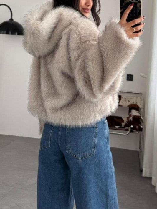 Hooded Short Fur Coat