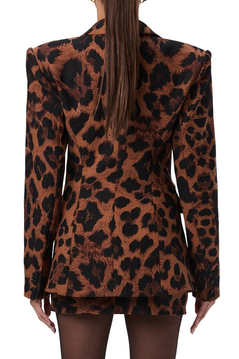 Leopard Print Lapel Blazer