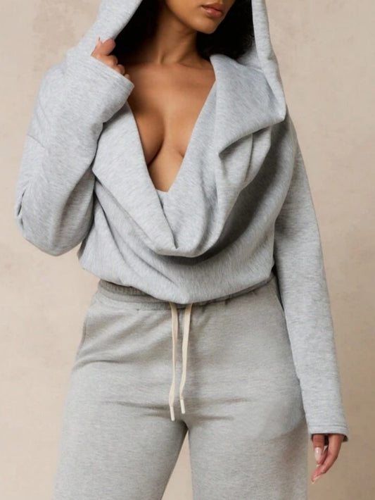 Casual Hoodie And Skirt Two-piece Set