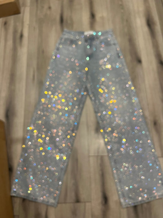 Rhinestone Wide Leg Jeans