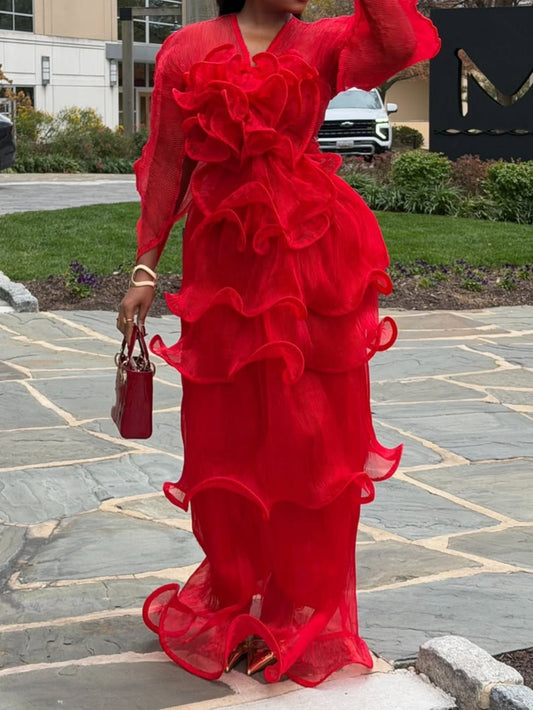 Organza Layered Gown Dress