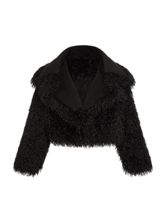 Cropped Faux Fur Jacket