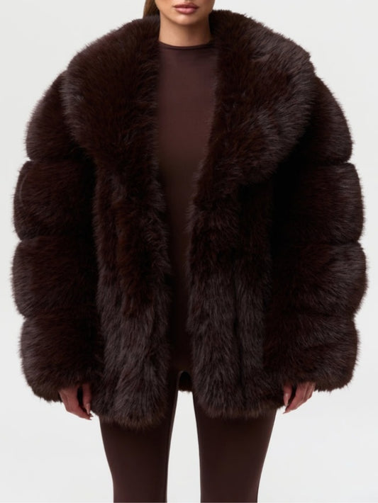 Faux Mink Pelted Coat