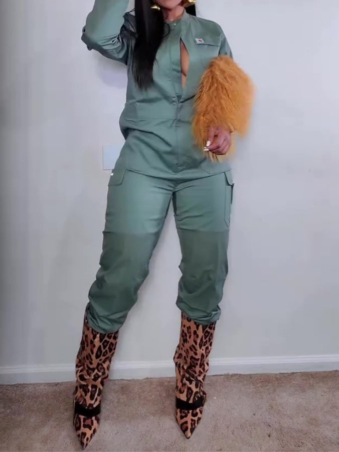 Women's Cargo Jumpsuit