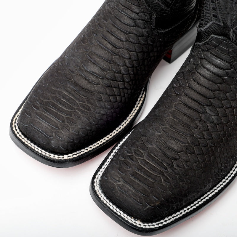 Men's Handcrafted Matte Python Boots
