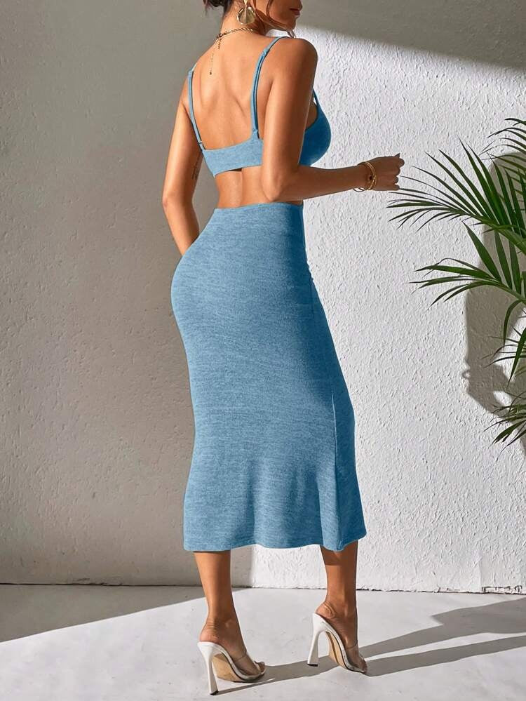 Ribbed Cutout Bodycon Dress