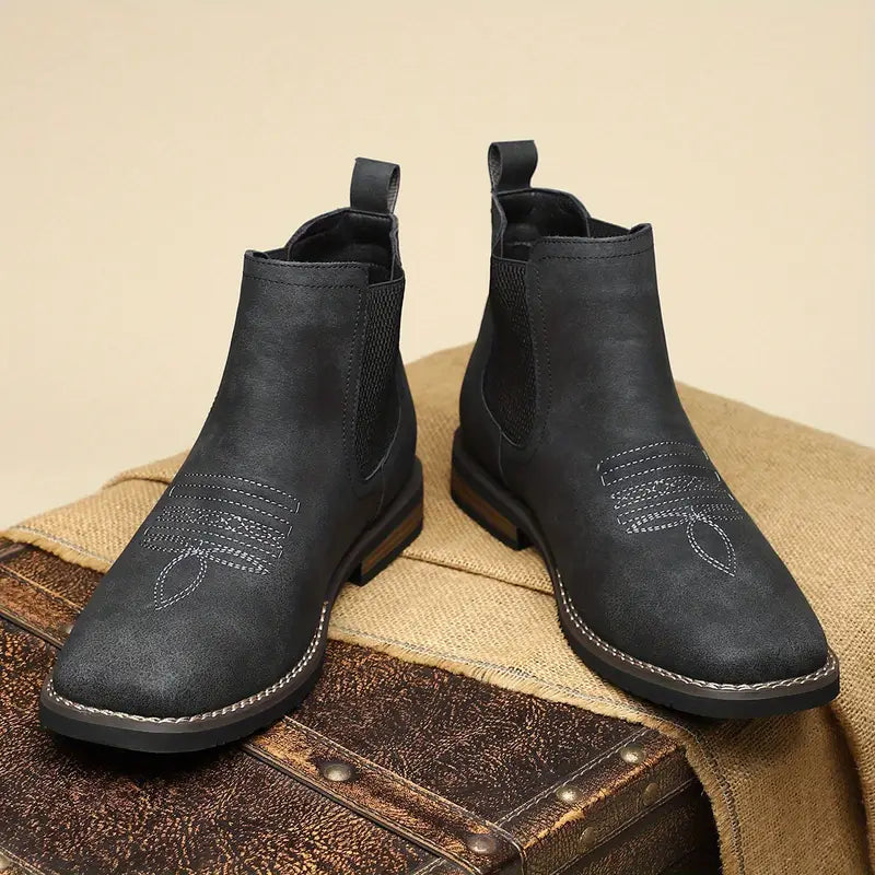 Square Toe Chelsea Ankle Boots