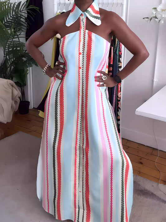 Multi Diamond Stripe Shirt Dress