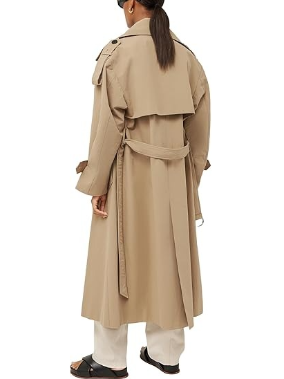 Women's Double Breasted Long Trench Coat