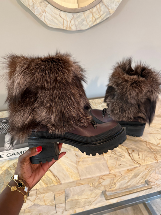 Plush Coarse Heel Boots