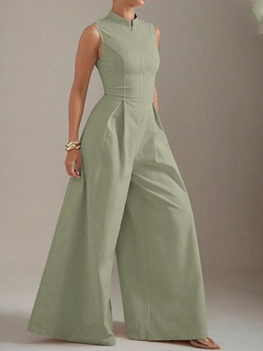 Sleeveless Zip-Up Pants