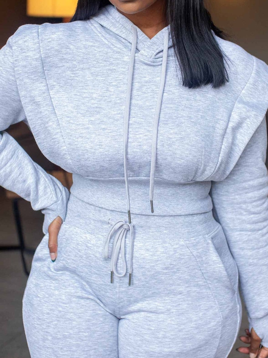 Women's Wide-leg Hooded Sweatshirt Two-piece Set