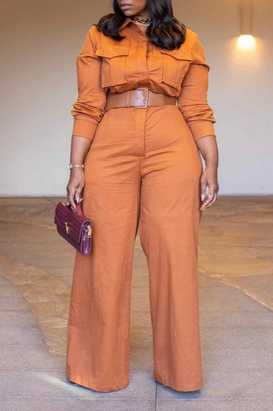 Fashion Jumpsuit With Belt
