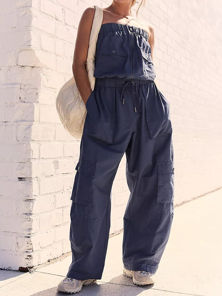 Strapless Cargo Jumpsuit