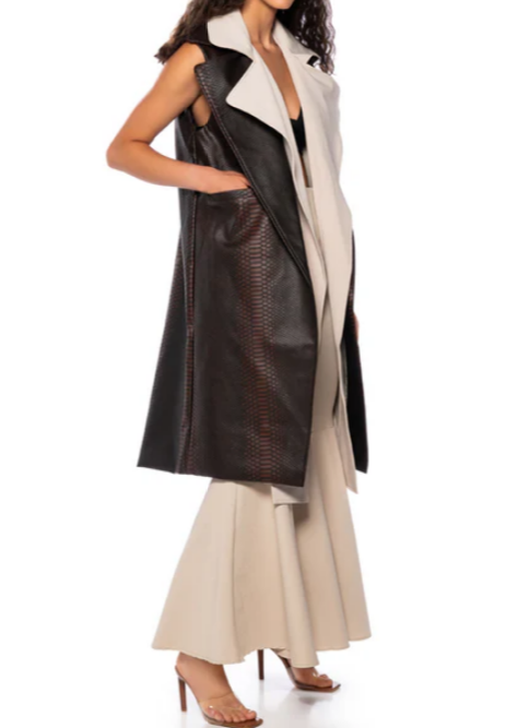 Double Collar Vest Coat