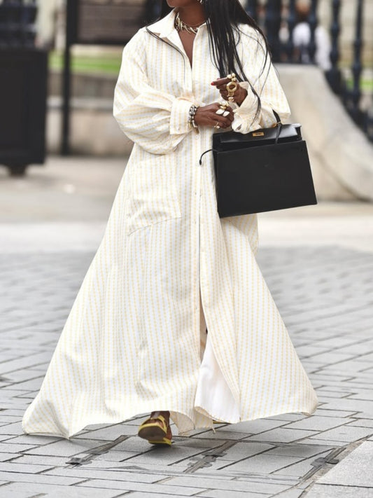 Diamond Striped Shirt Dress