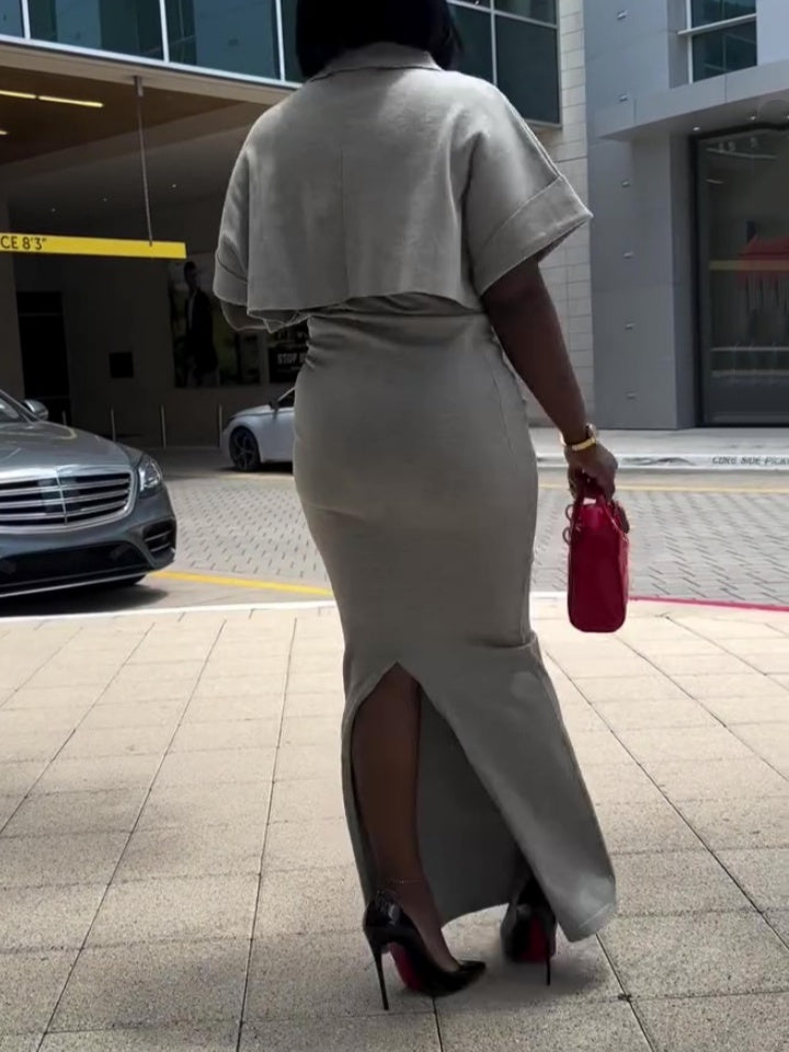 Short Top And Pencil Skirt Two-piece Set