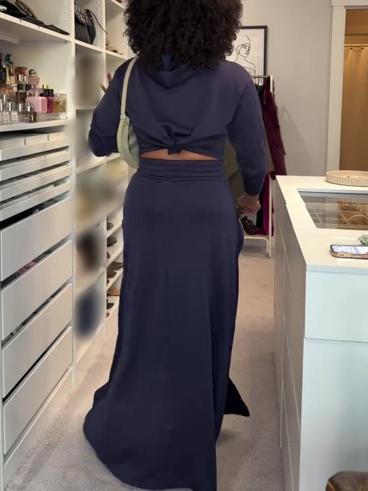 Side-Slit Skirt Two-Piece Set