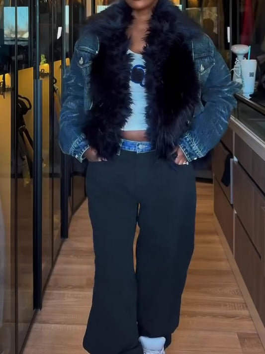 Faux Fur Cinched Jacket