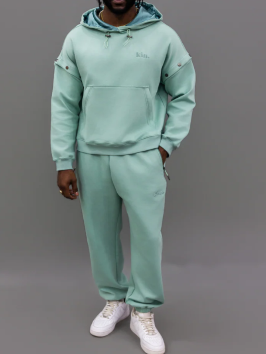 Hooded Detachable Sleeve Pants Suit