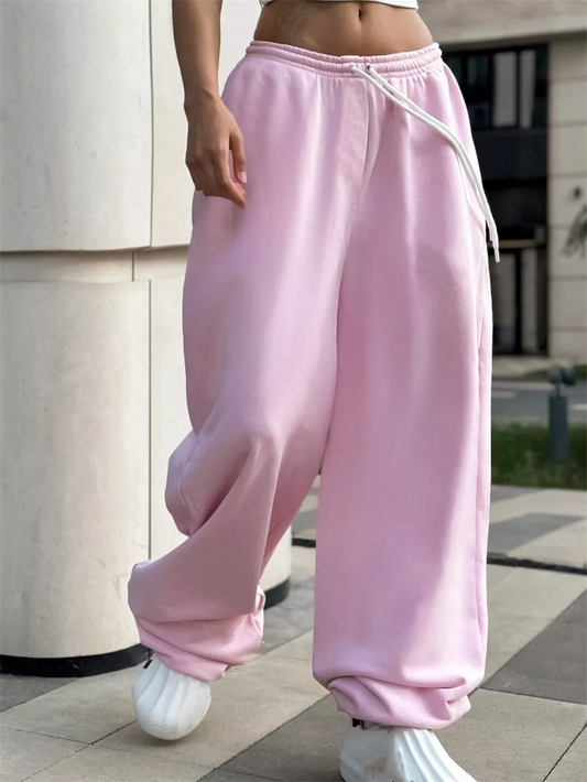 Loose-fitting Drawstring Wide-leg Pants