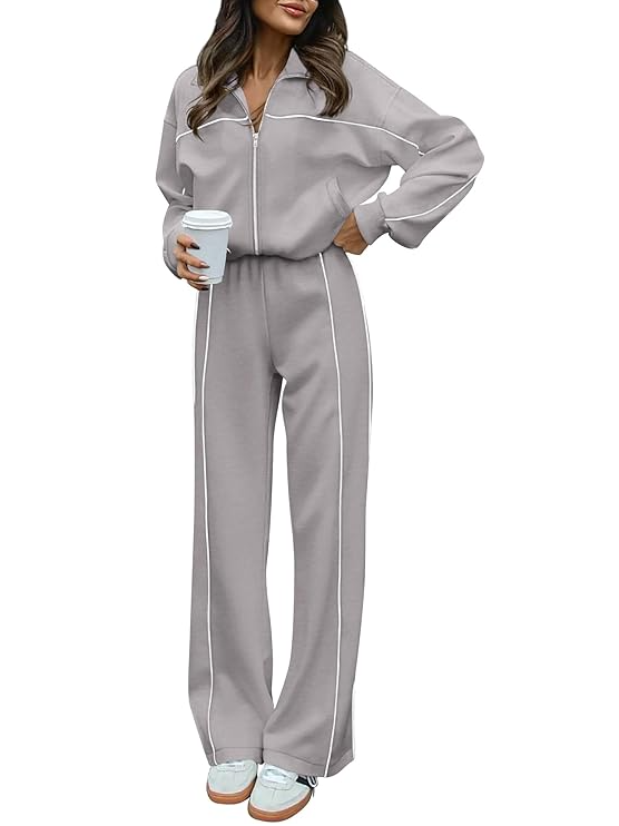 Long Sleeve Zip Up Sweatsuit Set