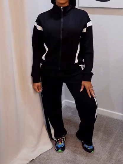 Long Sleeve Zip Up Sweatsuit Set