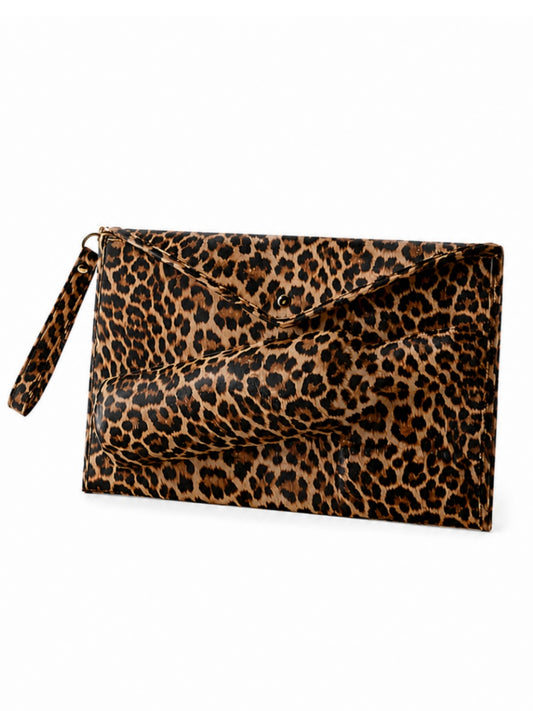 Leopard-Print Wine Clutch